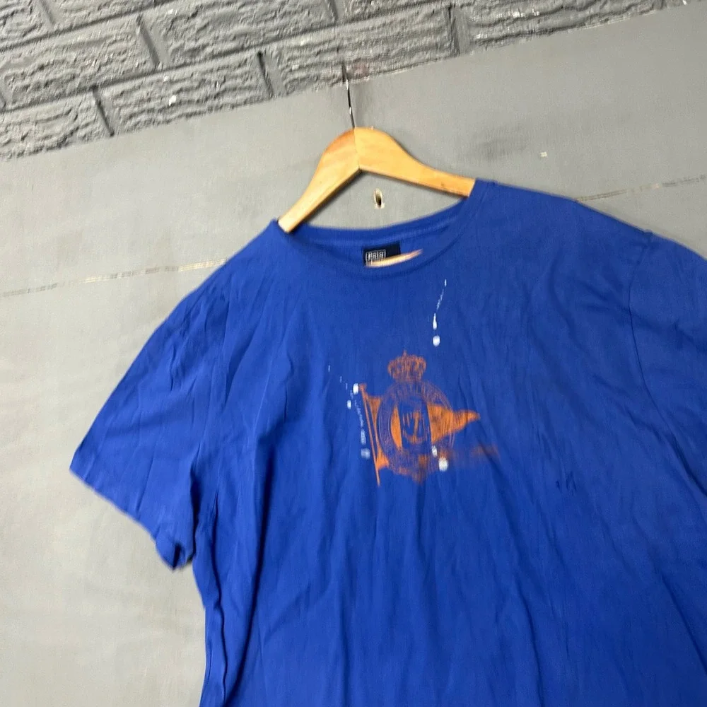 Polo Ralph Lauren Mens‎ XL Blue Nautical Graphic Paint Splatter T-Shirt Cotton